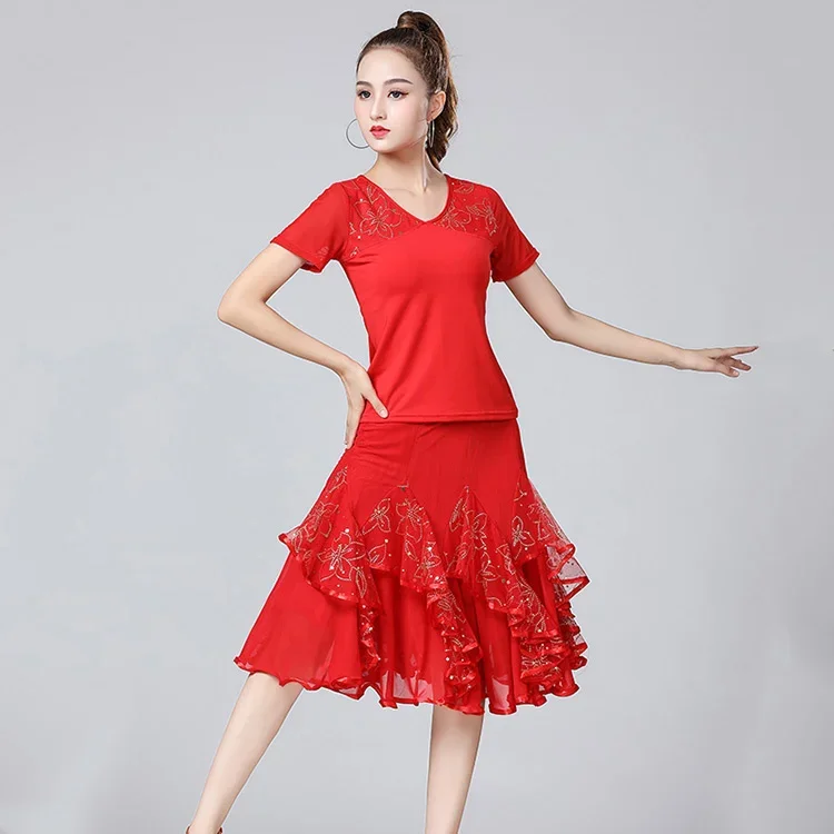 Latin Rok Ballroom Dance Rokken Vrouwen Latin Tango Moderne Dansende Rokken Nationale Standaard Wals Flamencowedstrijd Dans