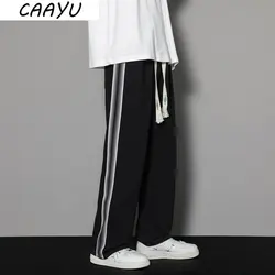 CAAYU Sweatpants Men Straight Pants Male Loose Harajuku Black Casual Pants Streetwear Sport Trousers Joggers Oversize Sports Men