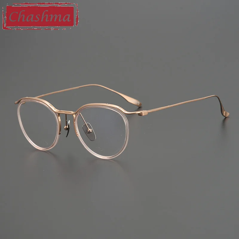 Chashma Prescription Glasses Men Retro Ultra Light Students Frames Acetate Pure Titanium for Recipe Eyewear Spectacles for Women