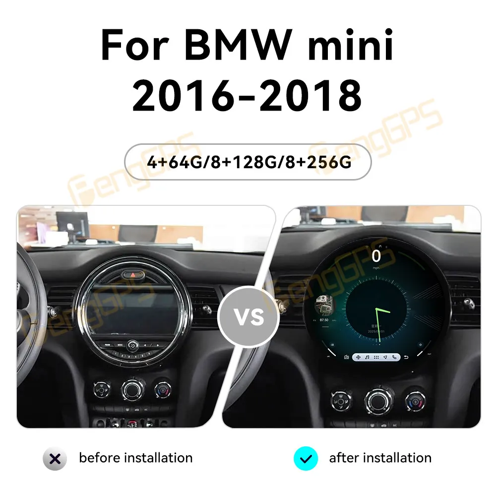 11.7 Inch Android 14 CarPlay Car Radio For BMW MINI 2016-2018 Touch Screen Multimedia Player GPS Navigation Head Unit DSP Auto