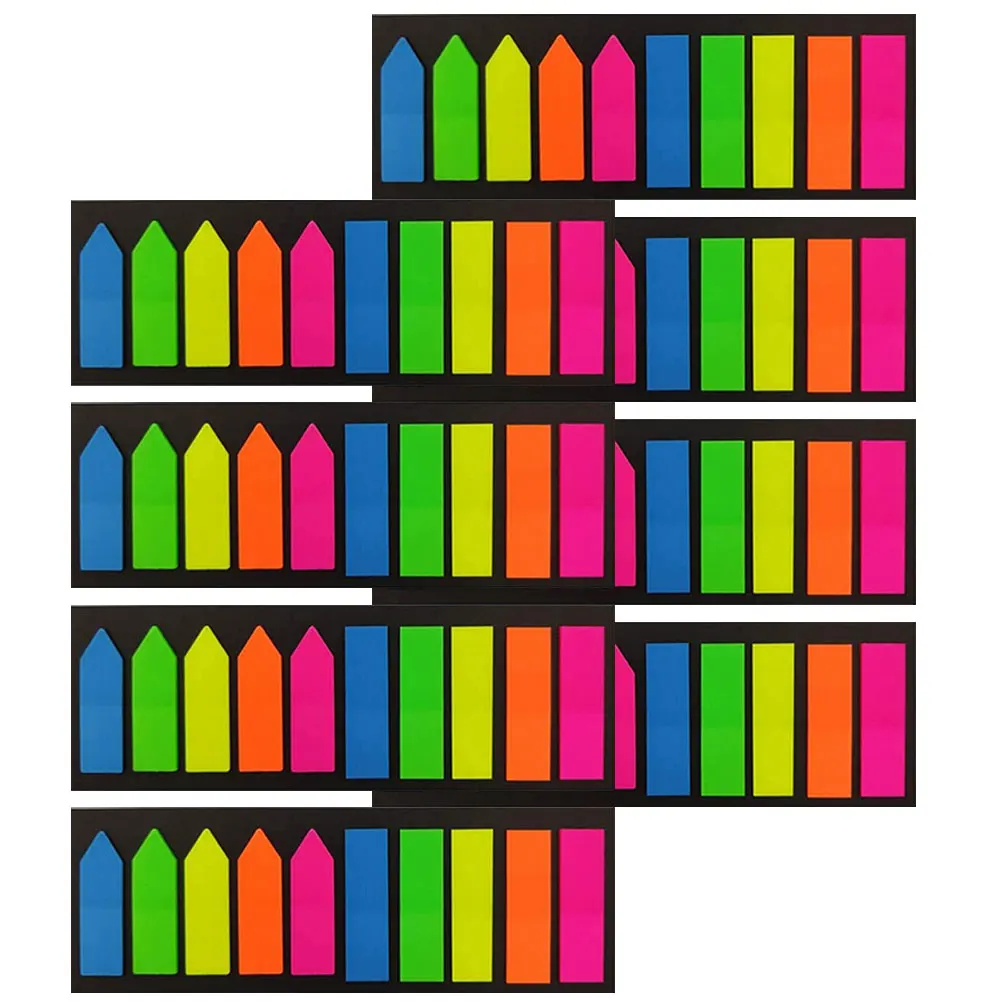 

8 Sets Yellow Small Plastic Page Marker Book Tabs Colorful Reading Marking Stickers Self Adhesive Mats PET Material