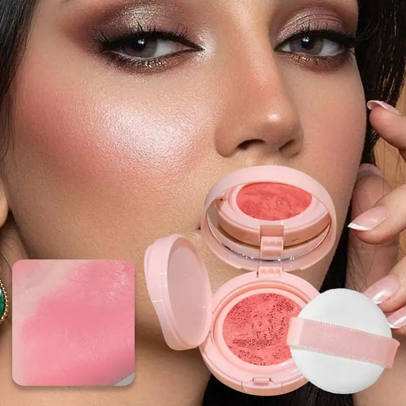 Zacht Gezicht Blusher Kussen Blush Sterk Gepigmenteerde Blush Make-Up Met Spiegel Gemakkelijk Te Mengen Gezichtskussen Blusher Make-Up Vloeistof