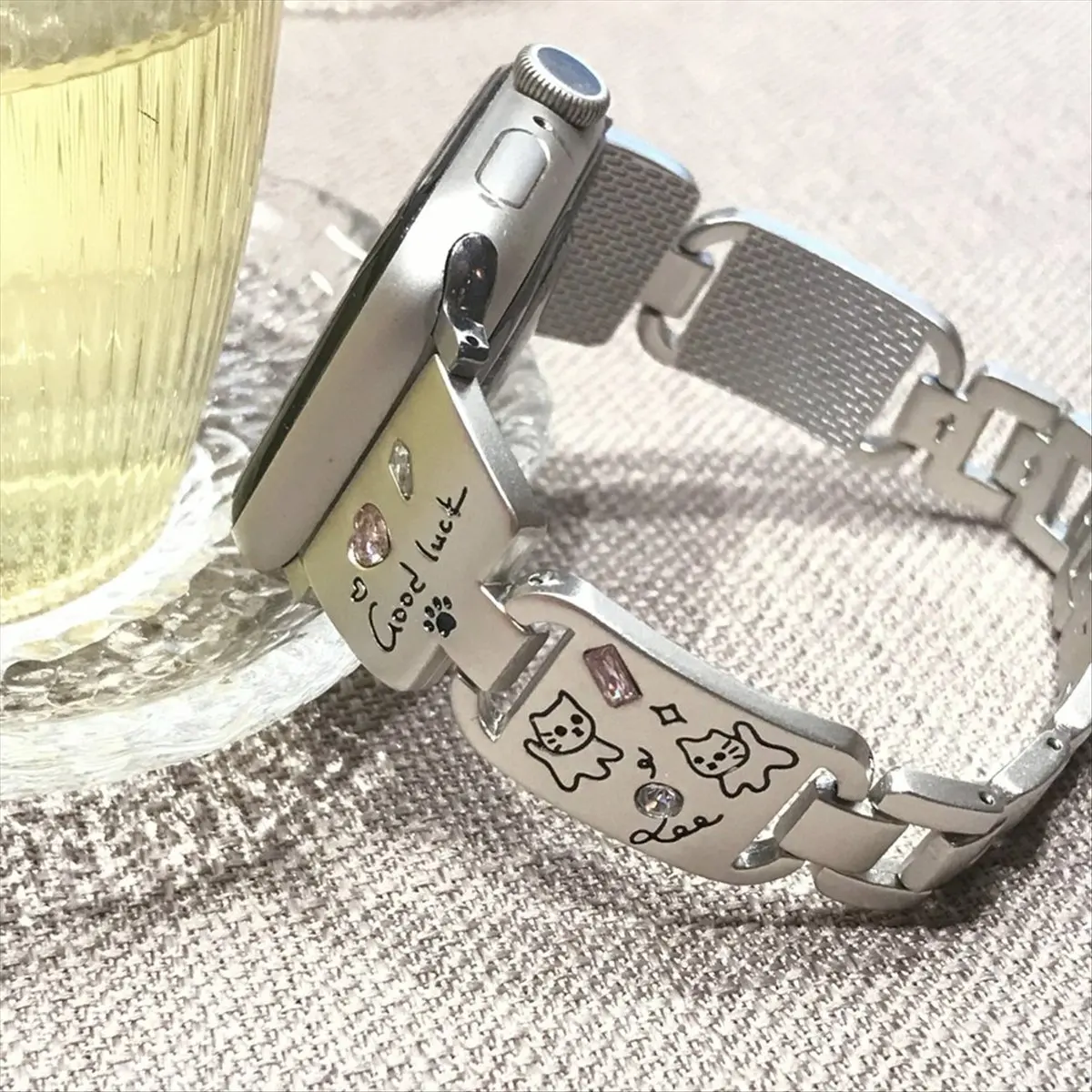 T32C New Bracelet for ,, Watch Band 40/41/42MM Women Girl Cute Stylish Strap Metal Black