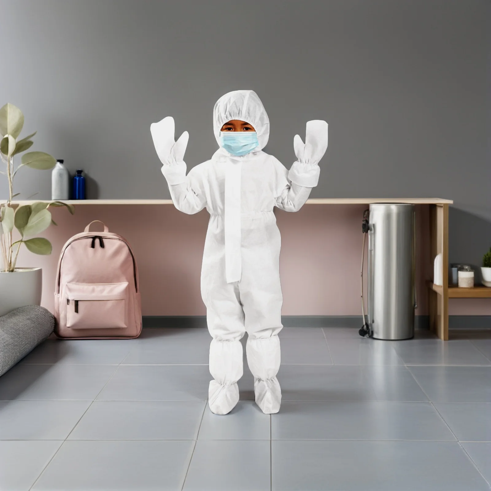 후드와 지퍼가 있는 일회용 보호복 일체형 비직포 슈트 야외 페인팅 청소 먼지 화학용