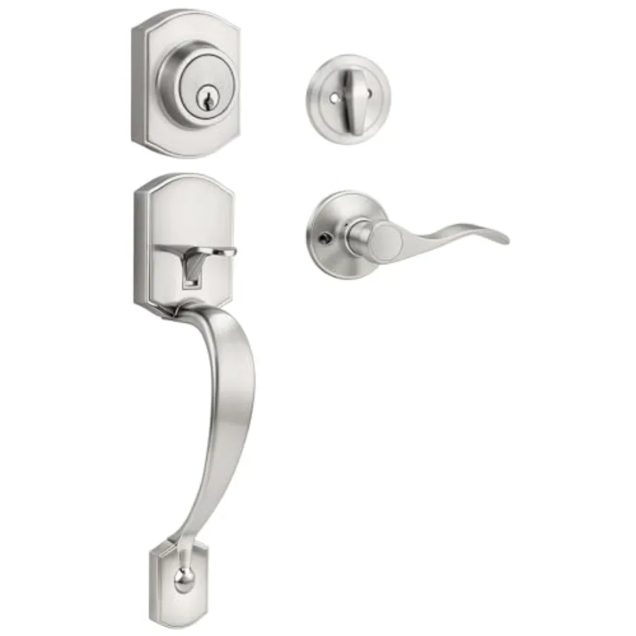 

Front Door Lock and Deadbolt Set, Exterior Door Lever with Reversible, Front Door Hardware with Single Cylinder Deadbolt, keyed