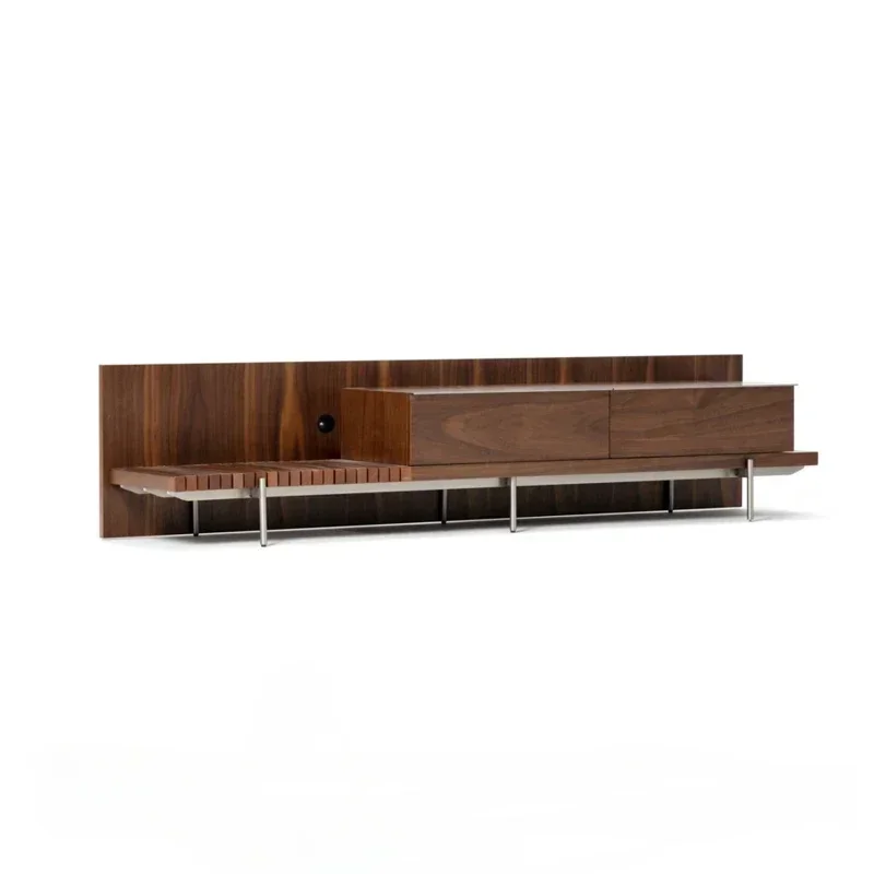 Black Oak Wood Grain Home TV Cabinet Side Cabinet Table-Console Sofa Strip Lobby