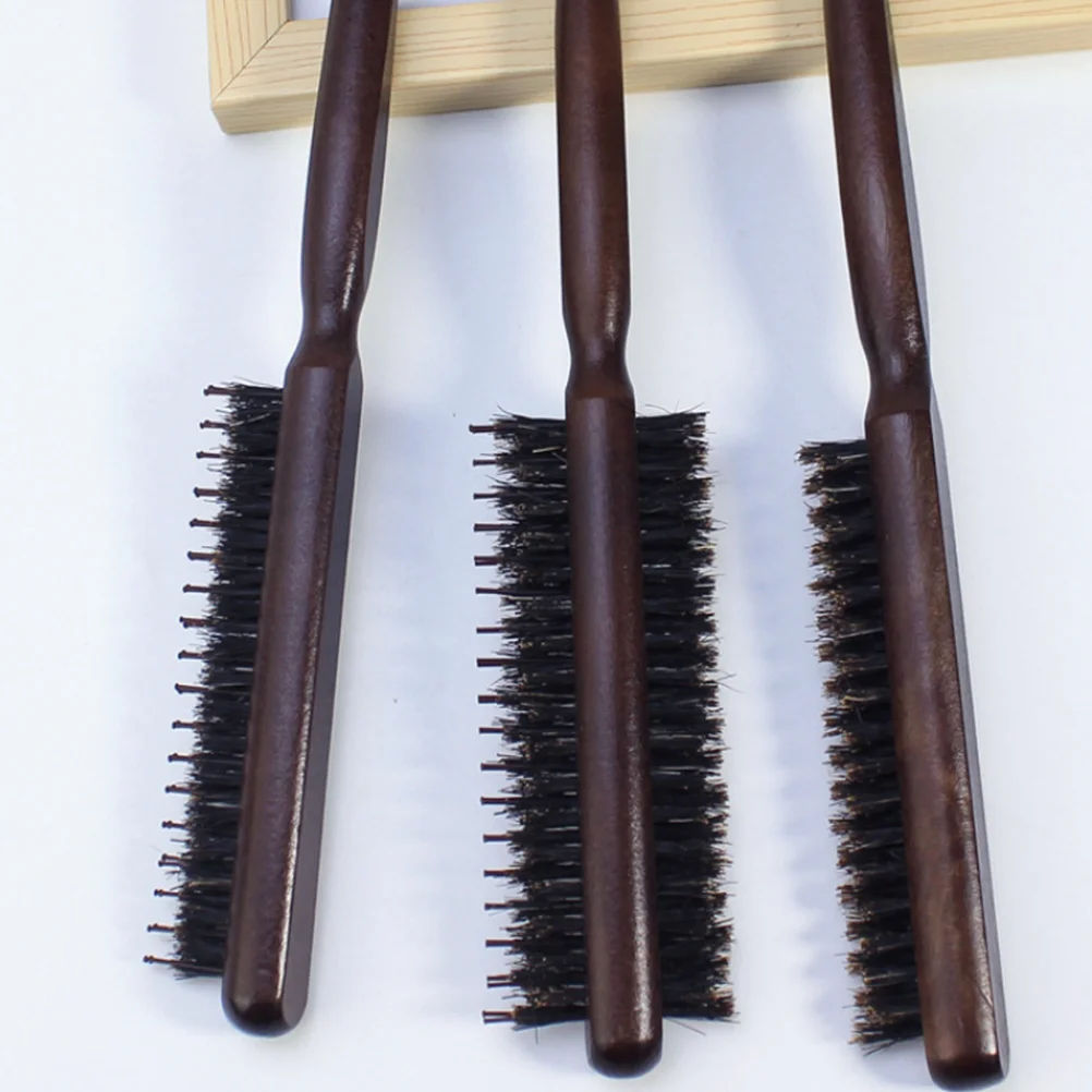 

3Pcs Hair Styling Comb Set Wooden Bristle Brushes Tail Combs for Hairdressing Slicking Back Salon Tools for Women