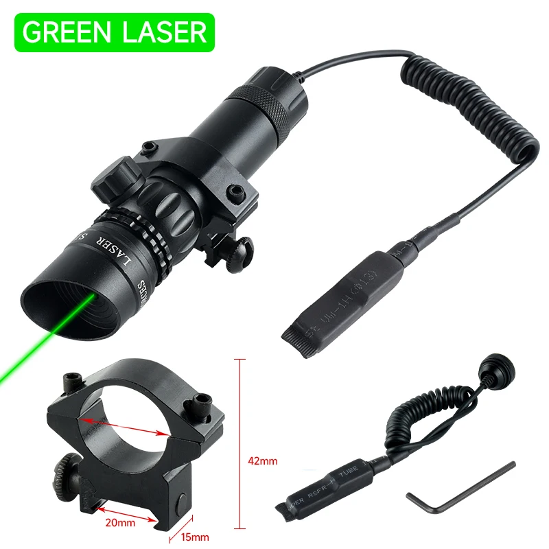 Taktisches Gewehr Red Dot Laser Leistungsstarkes Outdoor-Laservisierzubehör mit Druckschalter für Picatinny-Schiene 20 mm Halterung