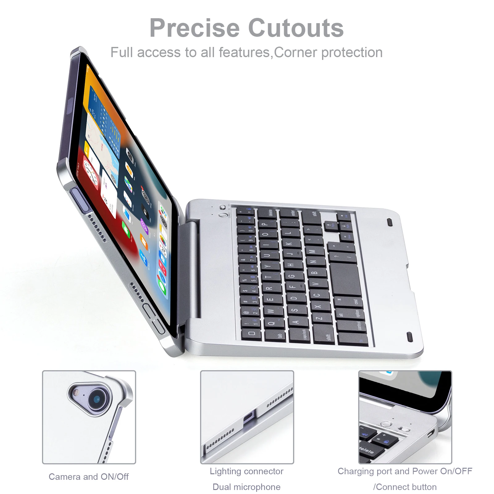 Quay Đèn Nền Bàn Phím Bluetooth Ốp Lưng Với Bút Giá Đỡ Cho iPad 10.2 7th 8th Thế Hệ iPad Air 10.5, bao Da iPad Pro 10.5 Máy Tính Bảng