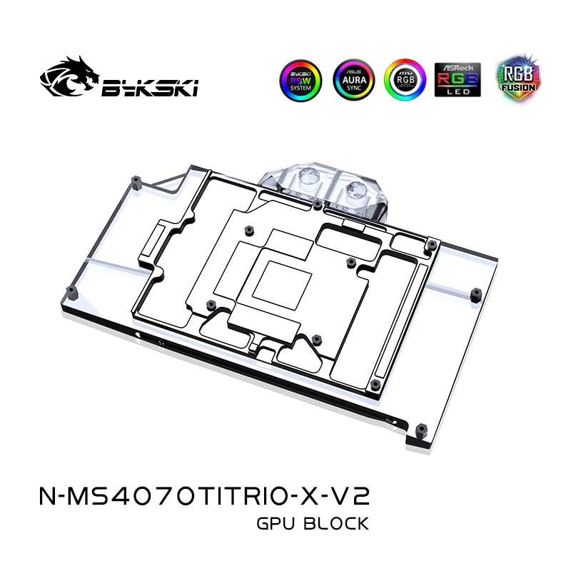 Imagem -02 - Bloco de Água Gpu para Msi Geforce Rtx 4070 ti Suprim 12g Placa Gráfica Sistema de Resfriamento Radiador de Cobre