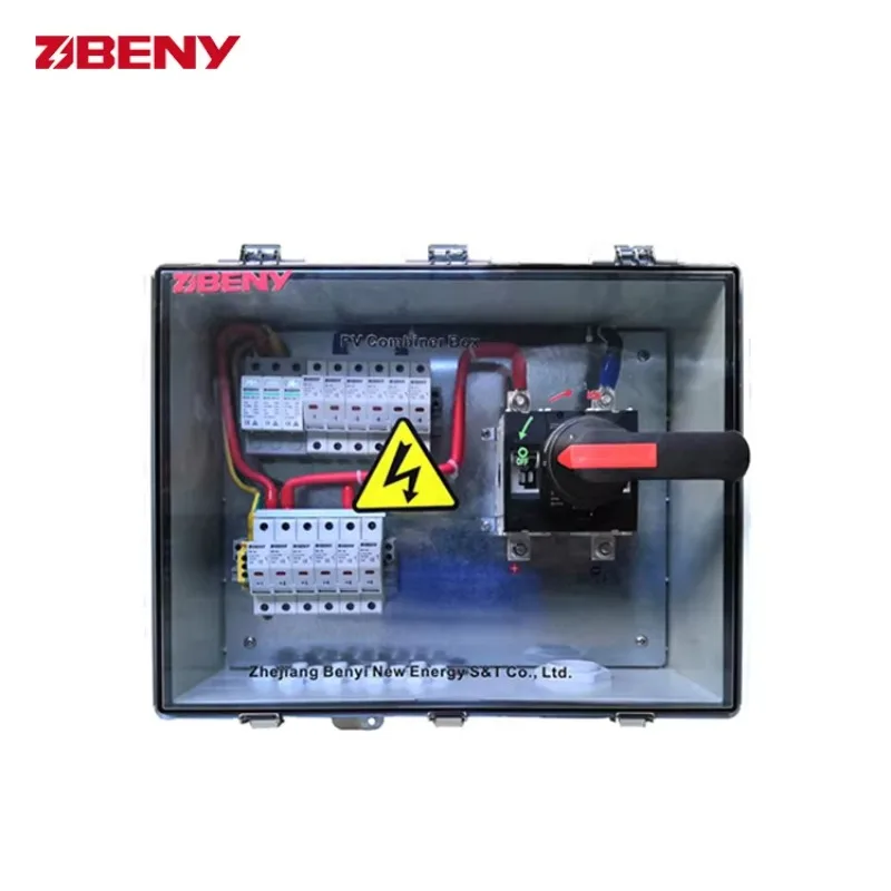 6 strings PV combiner 1000V UL listed DC switch lock door clutch