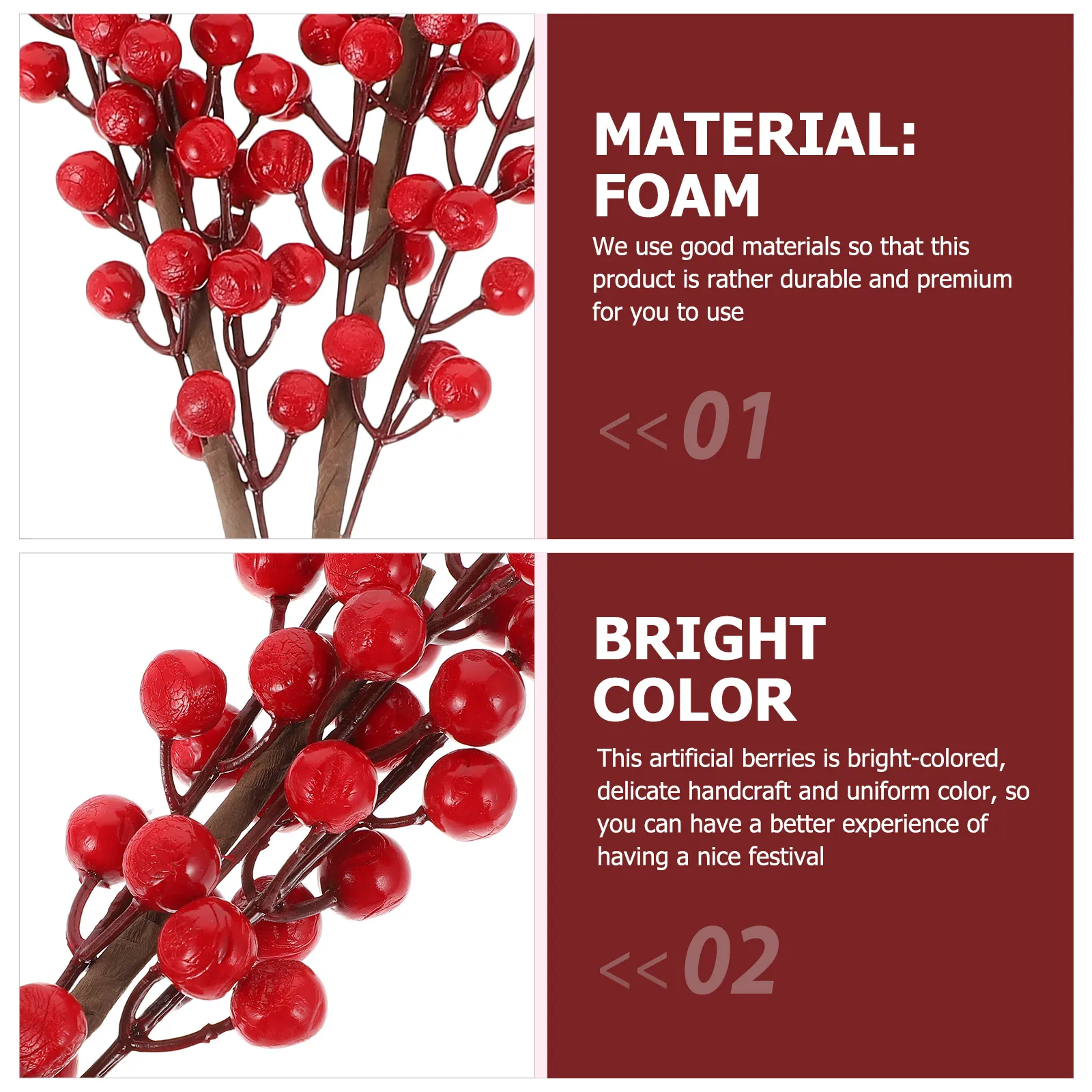 

4pcs Christmas Decoration Artificial Berry Branches Simulated Xmas Berry Diy Fake For Home Hotel Festival Decorative Branch