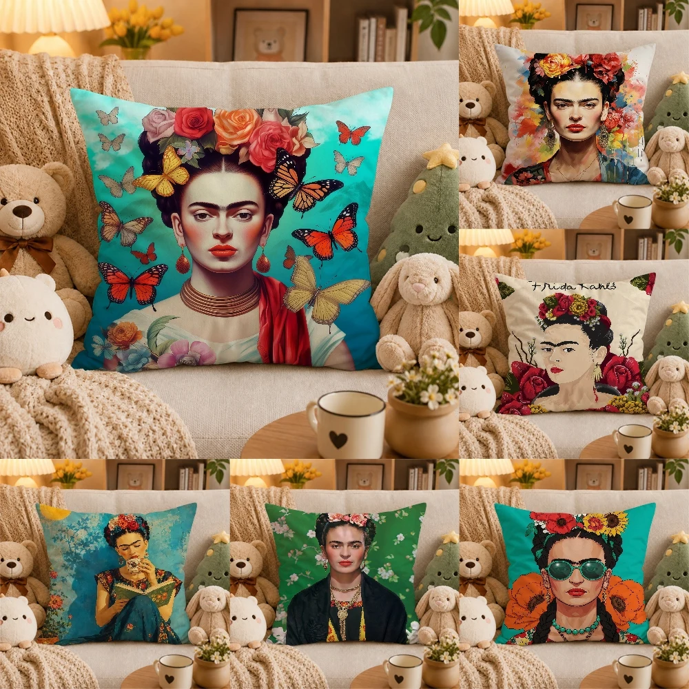 Art Artist F-Frida K-KahloPillow Case Plush Pillow Cases Home Decoration Pillow Cover for Sofa Bed Chair Living Room