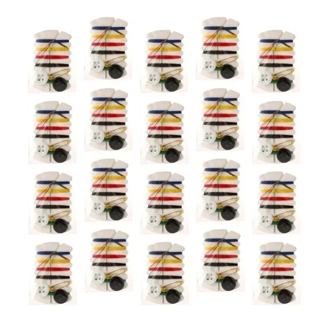 20/50/100 sztuk Mini przenośny zestaw do szycia nici igłowe przycisk Pin podróżne narzędzia gospodarstwa domowego torba do szycia ręcznego do podróży artykuły hotelowe