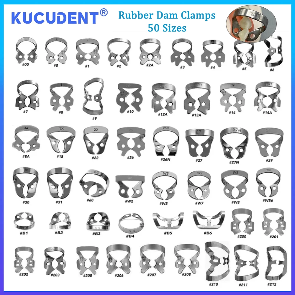 

KUCUDENT 1 шт. стоматологические ортодонтические резиновые зажимы для плотины хирургический зажим из нержавеющей стали стоматологические лабораторные инструменты инструменты 50 размеров