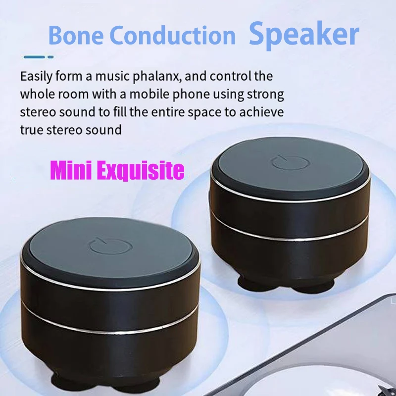 ミニ骨伝導ワイヤレススピーカー 吸盤マウント TWS Hi-Fiサウンド 強化された低音 ウェアラブルループ共鳴機能 ダイナミックオーディオ