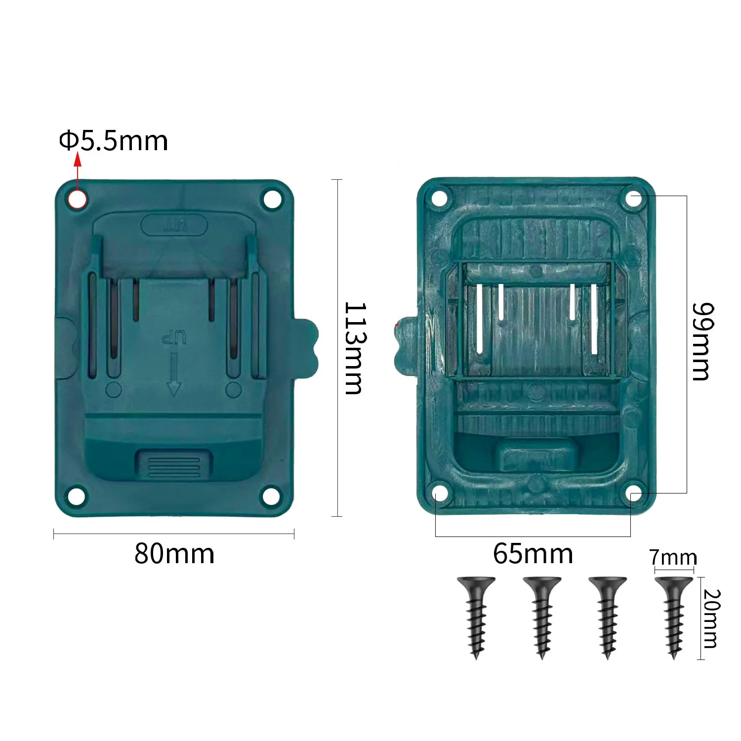 Настенный-держатель-для-инструментов-с-креплением-на-стену-совместимый-с-144В-и-18В-4-отверстия-для-винтов-компактный-дизайн-легкий-пластиковый-корпус