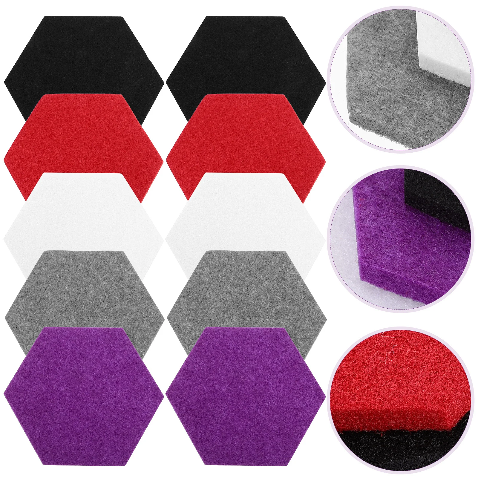 

10Pcs Hexagon Felt Bulletin Board Wall Tiles Adhesive Memo Pin Board Stickers for Home Office Classroom Wall Decoration