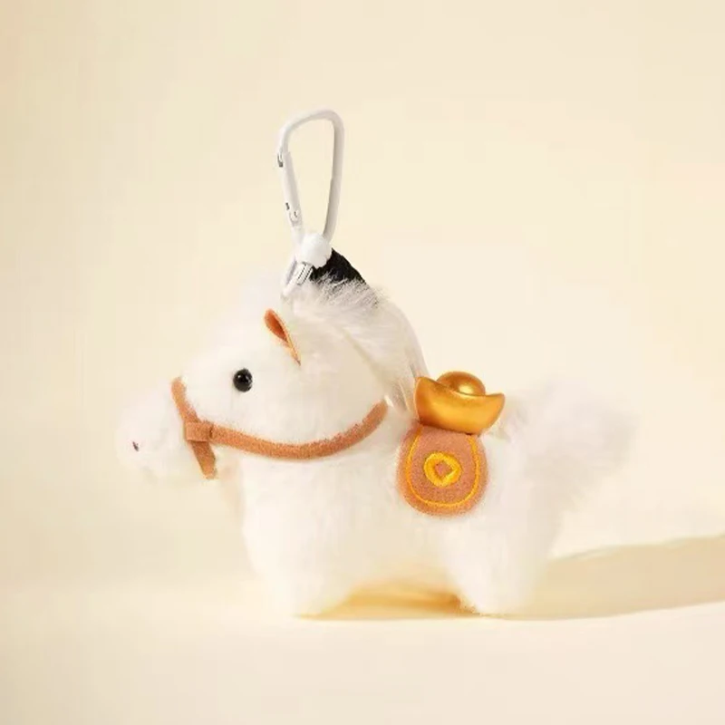 Uroczy pluszowy breloczek na Nowy Rok, zawieszka, miniaturowa figurka konia