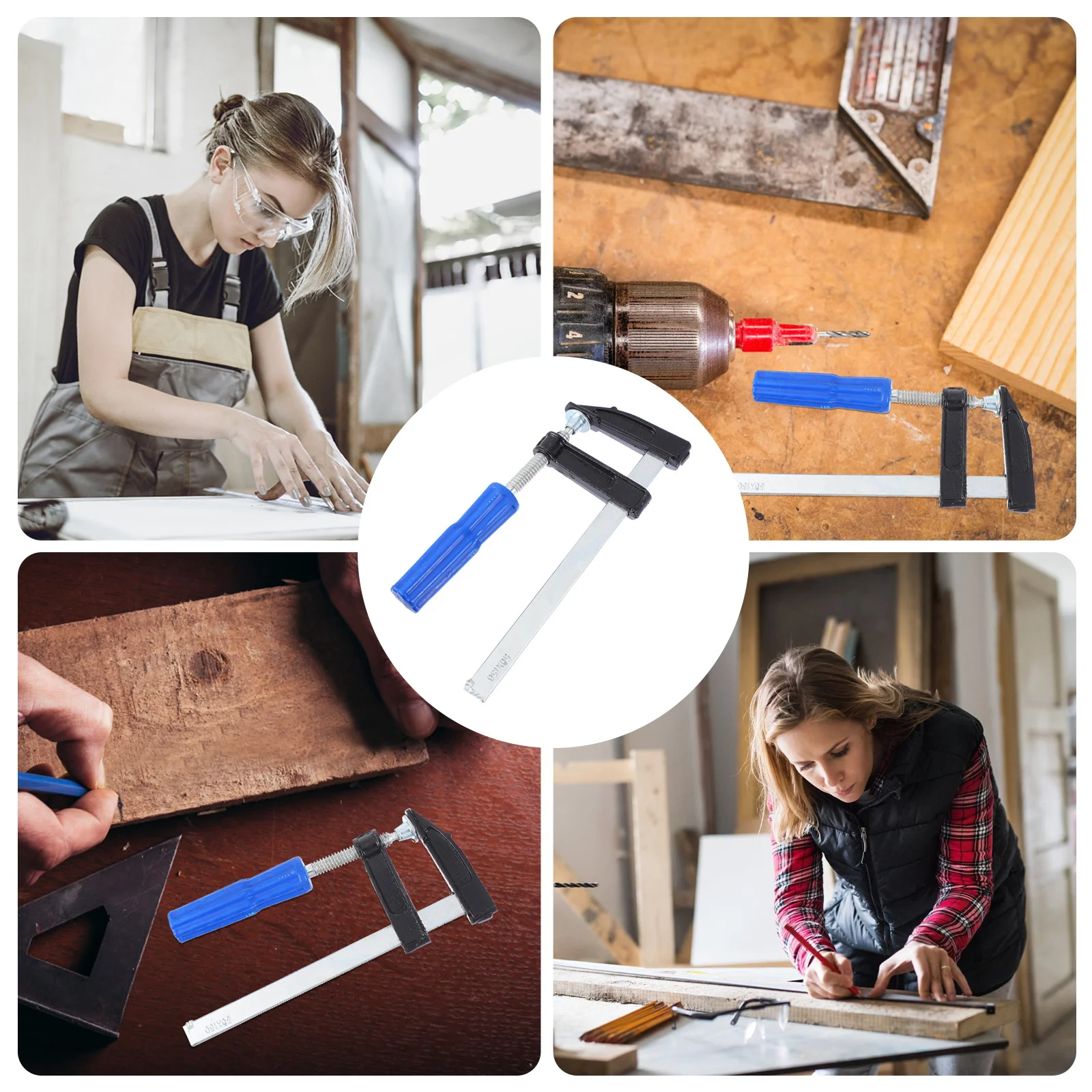 

4Pcs Woodworking Fast Clip Simple Design Side Protection Pads Easy Carry for Molds Fishing Gear Woodworking Fixing Tool