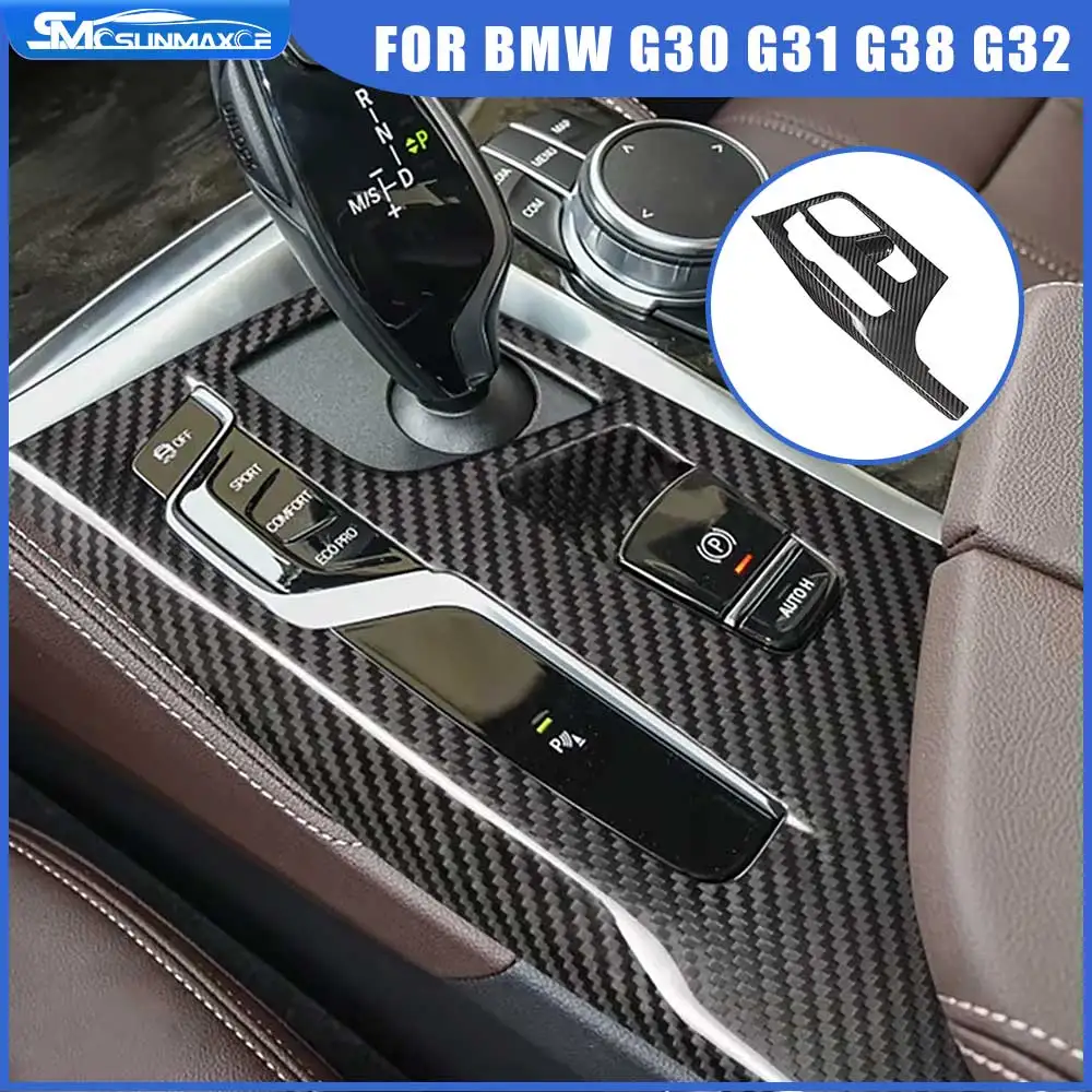 

Real Carbon Fiber Central Console Multimedia Panel Cover Car Interior Accessories for BMW 5 Series G30 G31 G32 G38 GT F90