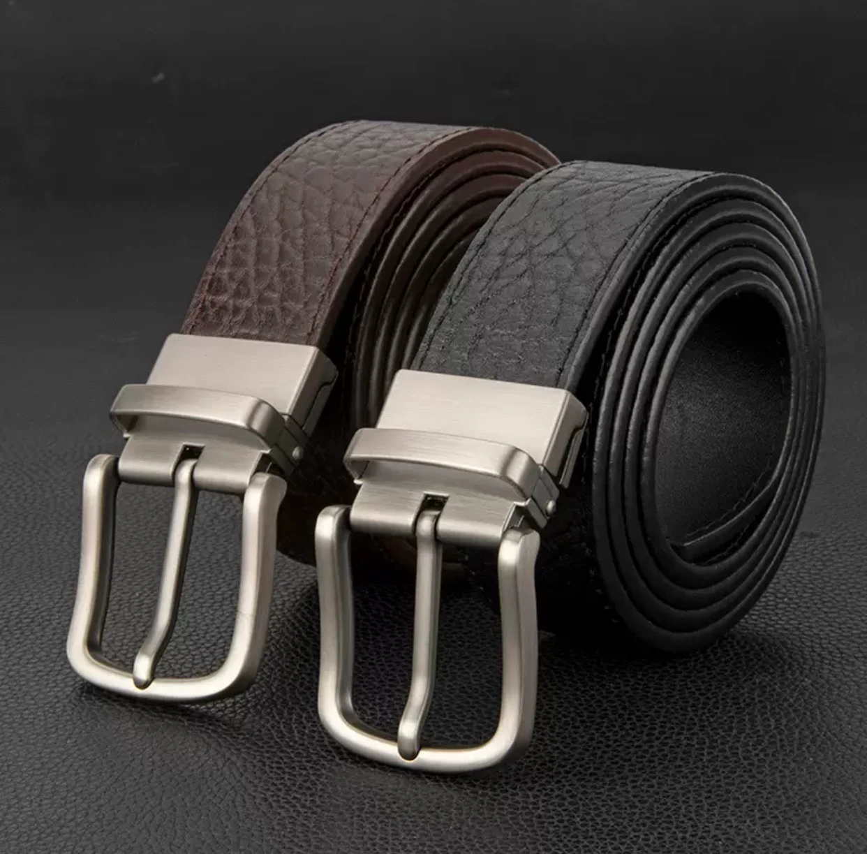 

110 * 3.5cm luxurious first-class cow leather genuine men's business belt with alloy pin buckle, high-end feeling, commuting