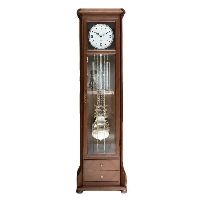 Simplethe Grandfather Clock Living Room Chinese Retro European Style Villa Large Pendulum Clock Vertical American Standing Clock