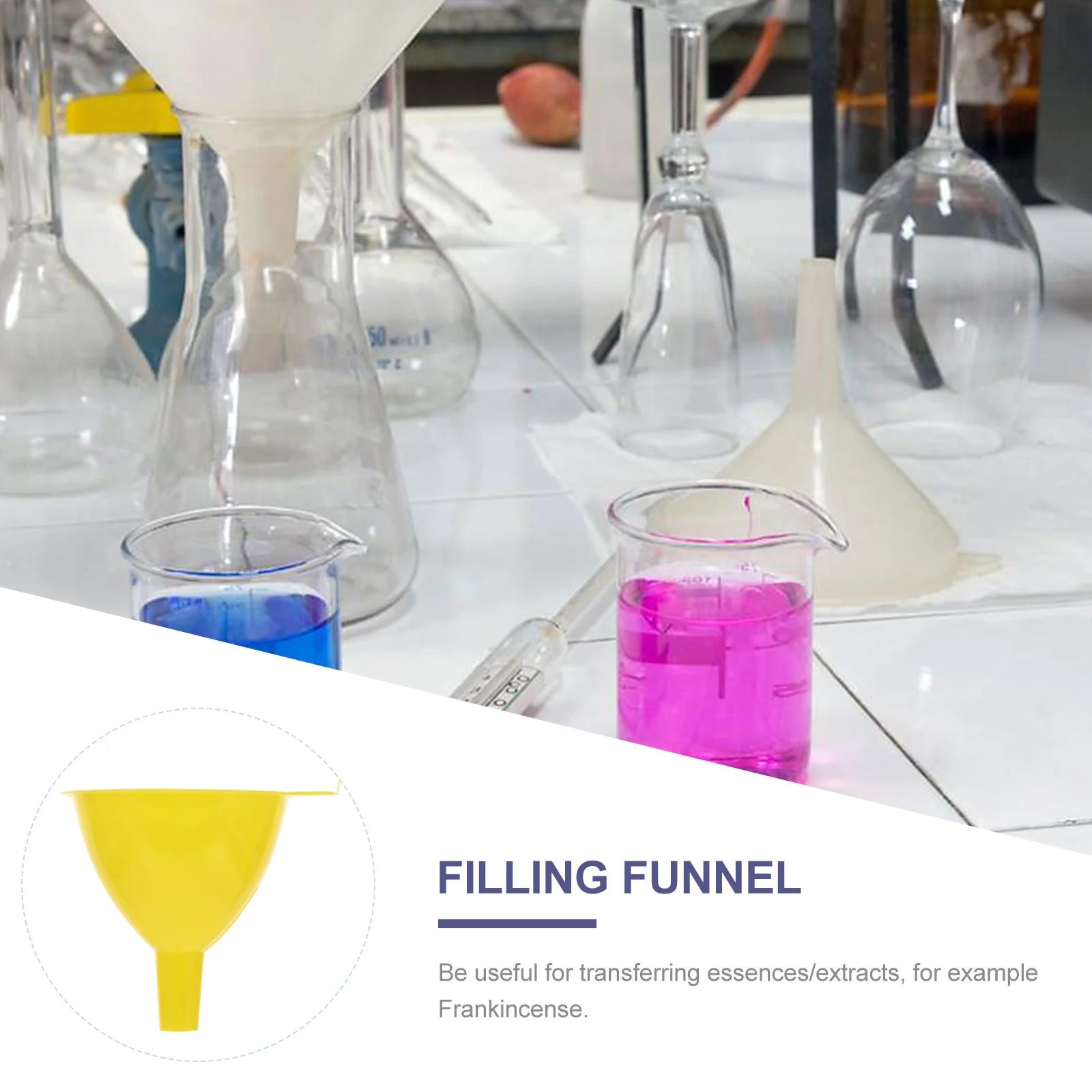 10pcs Laboratory Funnels Plastic Thickened Durable Funnel For Liquid Small Solid Transfer Narrow Bottles Filling Filter