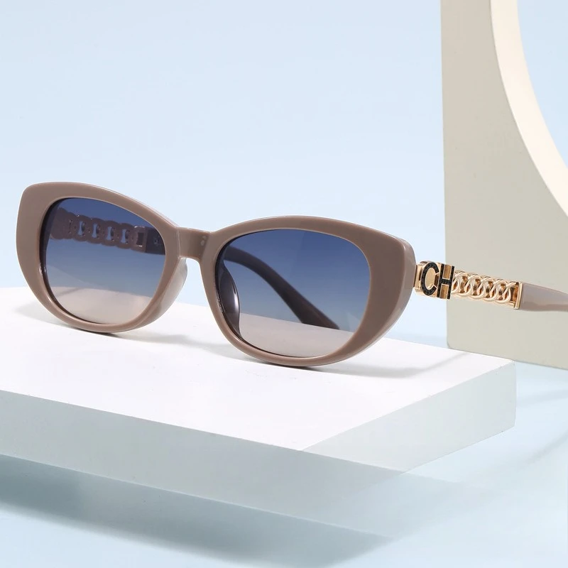 

​​2025 Cat Eye Square Sunglasses Women, Polarized UV400 Metal Chain Retro Luxury Face Slimming Small Frame​​