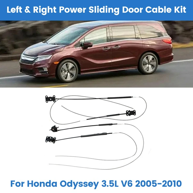 Car Left & Right Power Sliding Door Cable Kit Black ABS For Honda Odyssey 3.5L V6 2005-2010 72010-SHJ-A21, 72673-SHJ-A21