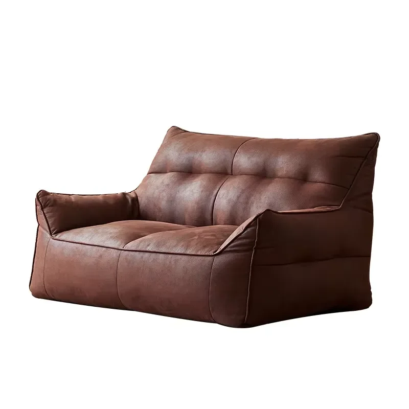 Small Apartment Lazy Fabric Recliner Tatami Double Three-Person Sectional Sofa New Floor Single Sofa for Bedroom