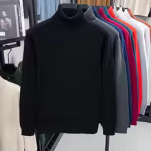 Autumn Mens High Quality Knitted Turtleneck Sweater Slim Fit Long Sleeve Anti-pilling Pullover Solid Color Trend Men Streetwea - AliExpress 200000343