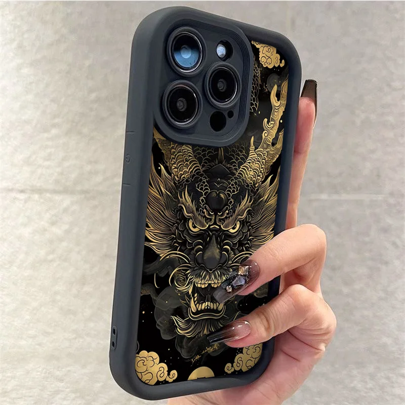 Golden dragon Phone Case For OPPO Reno 10 Pro Plus 8T 4G 7Z 8Z 2 4 5 6 Pro 8 3 4Z Find X3 X5 R15 R17 F9 Silicone Cover