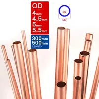 5pcs-8pcs copper pipe outer diameter 4mm 4.5mm 5mm 5.5mm length 300 500mm Hollow straight round Thin cooper tube piping