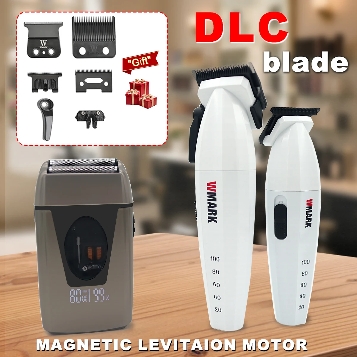 Wmark NG8632KIT Hair Clippers Men Professional Kit DLC Blade 9200RPM Barber Hair Cutting Machine Man Barber Shop  JK999
