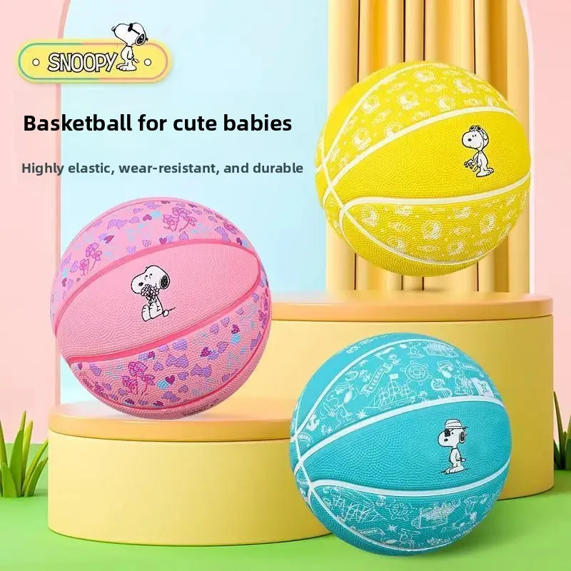 

Милый детский баскетбольный мяч с изображением Снупи, креативный, в стиле Кавай, для студентов, с высоким отскоком, тренировочный, аниме-атрибутика, праздничный подарок