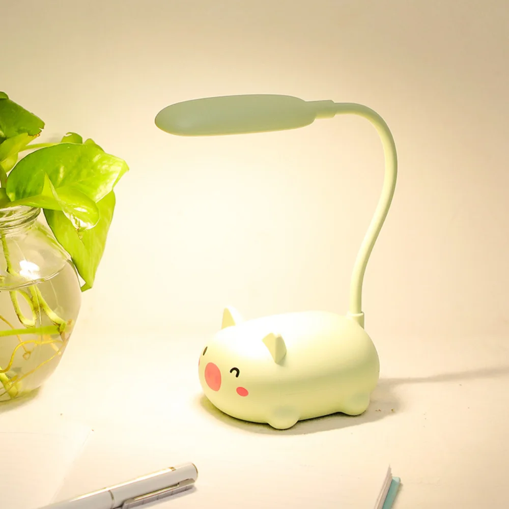 Nachtlampje Schattige Dieren Licht Geschenk Kamer Decoratieve Usb Oplaadbare Batterij Led Tafellamp Oogbescherming Kinderen Cadeau