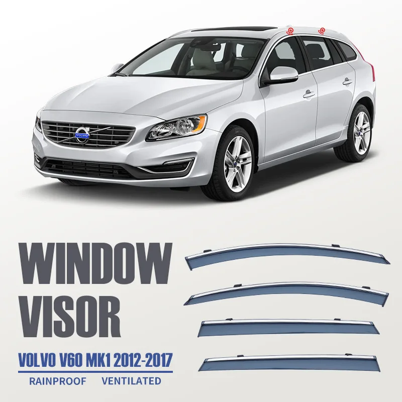 

Для VOLVO V60 CROSS 2011-2017: Дефлекторы окон, козырьки от дождя и солнца, аксессуары для стайлинга автомобиля
