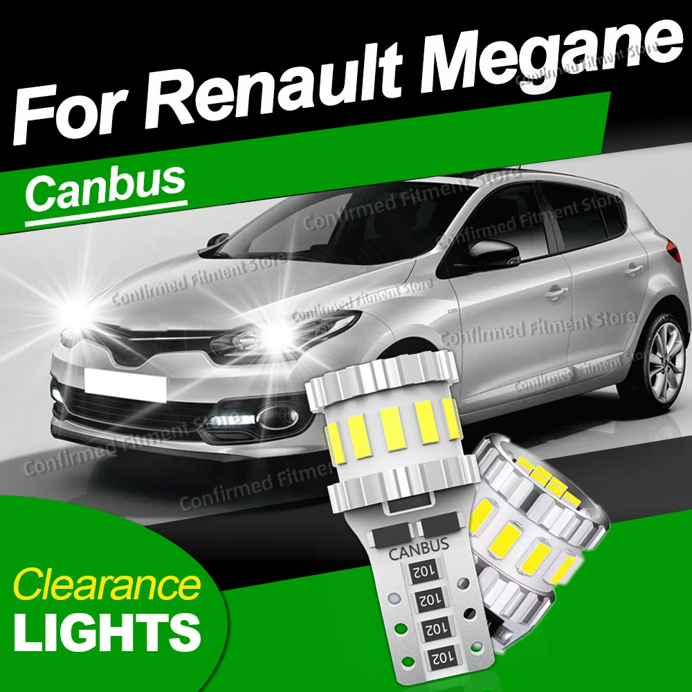2PCS Super Bright Car LED Light Bulbs Canbus Error Free T10 LED Clearance Light For Renault Megane I II III IV 1 2 3 4 CC