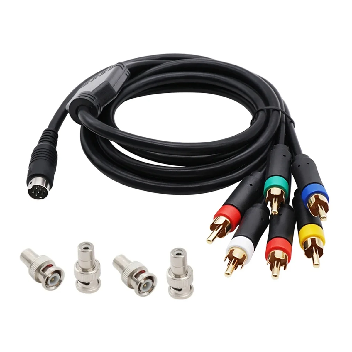 1.8M RGB/RGBS Cable MINI DIN-9Pin Connector Video Consoles for Sega Mega Drive 2 MD2 Game Console with BNC Adapter