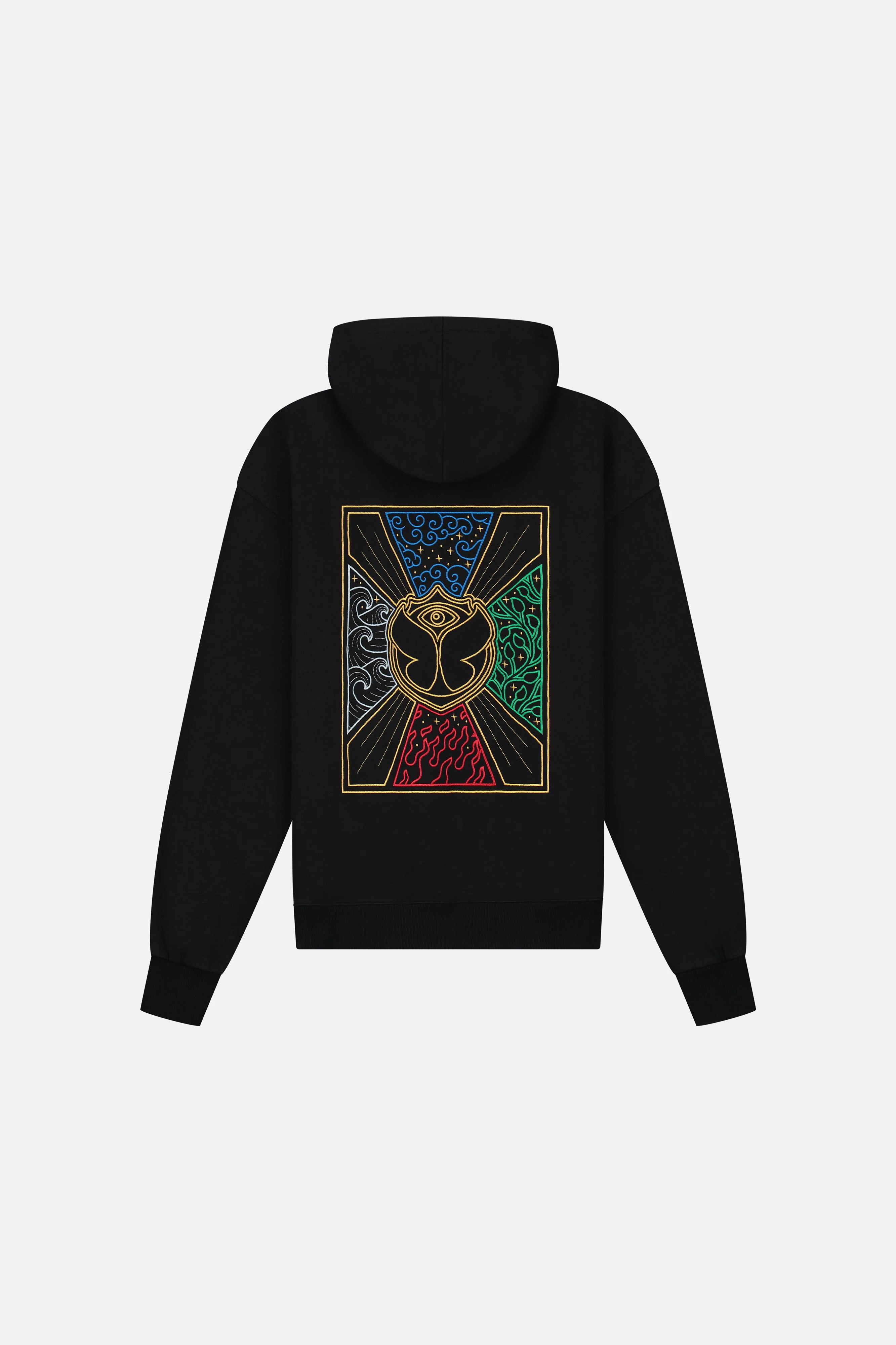 2026 Four-element Hoodie Color Line Printing Electronic Music Festival Hooded Sweatshirt Y2k Ins