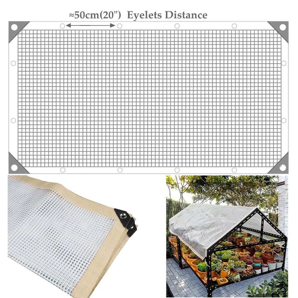 Customizable 0.35mm Reinforced Grid PE Rainproof Tarpaulin Garden Plants Cover Gazebo Furniture Toys Waterproof Cover