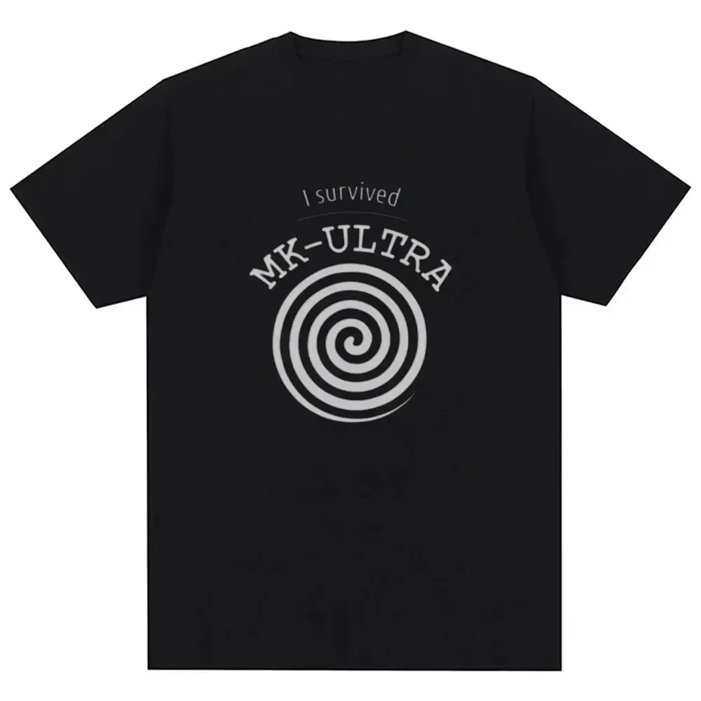 I Survived MK Ultra Graphic T Shirts Disclosure Ts Pop Culture Entertainment Unisex Jersey Short Sleeve Tee Funny Y2k Cotton Top