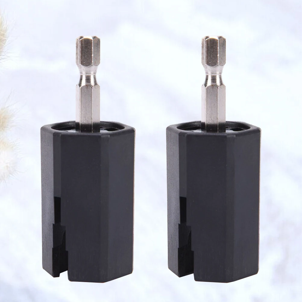 

2pcs Guitar Electric Drill Plug Hexagonal Guitar String Winder Head Tools Pin Puller Guitar Repair Tool Accessories (Black)