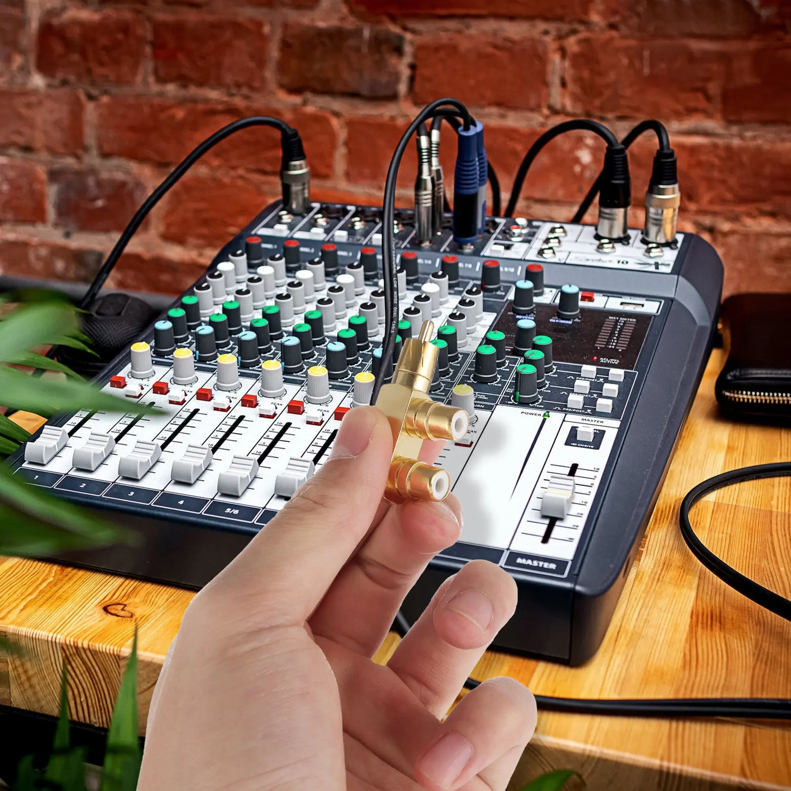 Adaptateur audio 2 pièces, angle droit 90 degrés, connecteur répartiteur mâle vers 2 femelles, prise audio AV en cuivre, convertisseur de signal pour TV