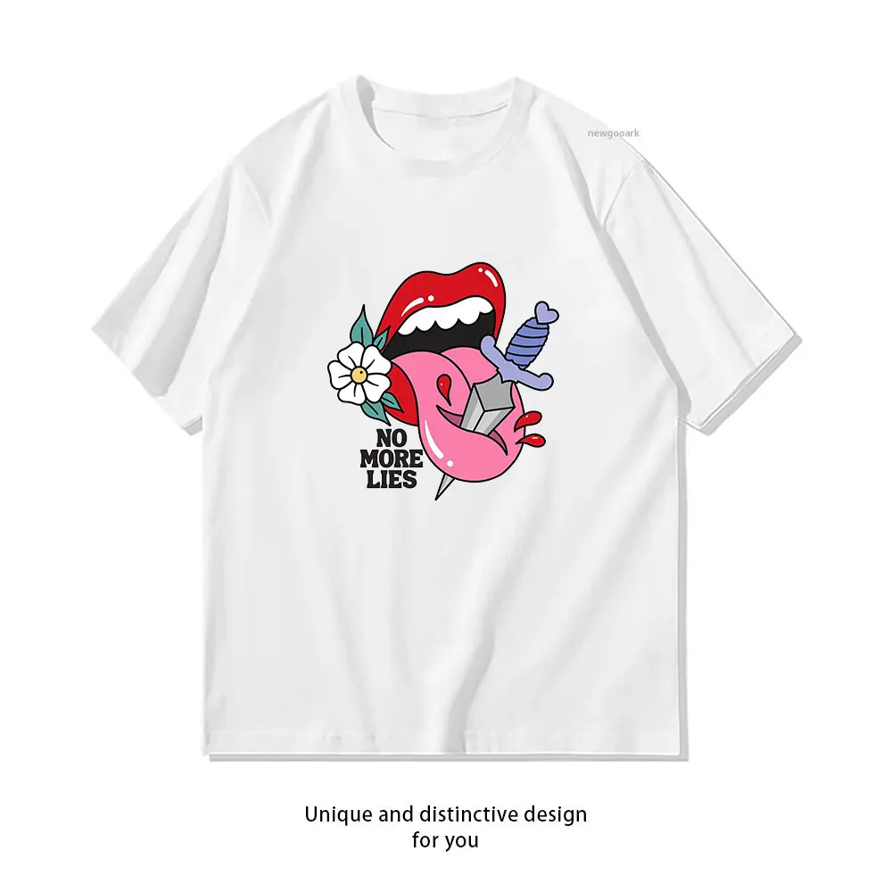 Tongue in Cheek Truth T-Shirt Casual cotton graphic t shirts Creative streetwear Classic O-neck shirt