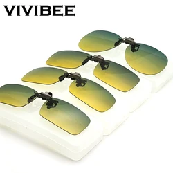 VIVIBEE Day and Night Vision Clip on Glasses for Driving Polarized Men Green Yellow Lens Driving Aviation Fishing Sunglasses