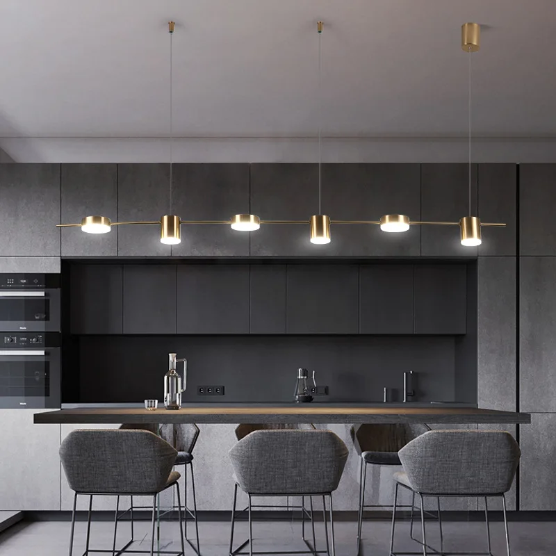 Modern minimalist restaurant pendant lamp strip minimalist bar table dining room creative long shape pendant lights