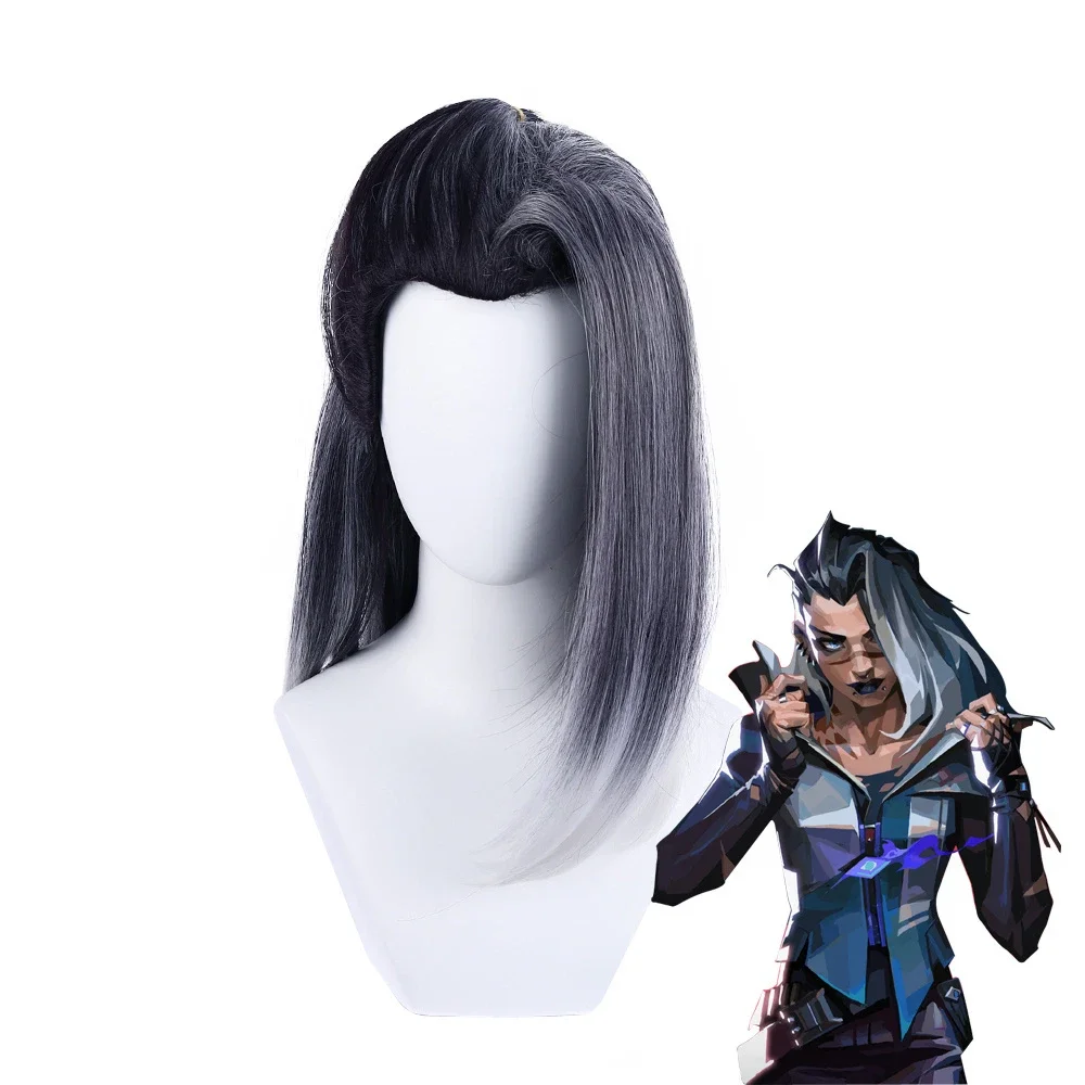 

VALORANT VIPER Fade Cosplay Wig Three-color Gradient Hair Cos Props Wig Woman Cosplay Wigs Heat Resistant Synthetic Hair 45cm