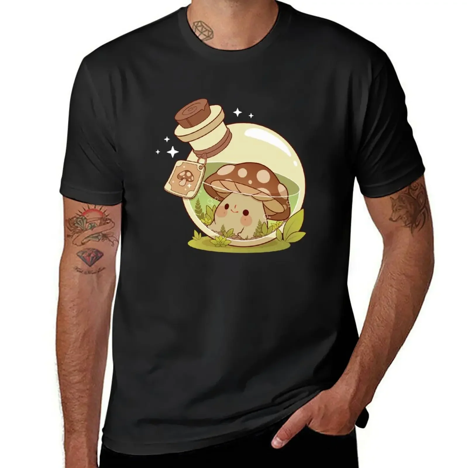 Mushroom in magic potion T-Shirt anime tshirt customizeds shirts graphic cotton graphic tees tee shirts for men